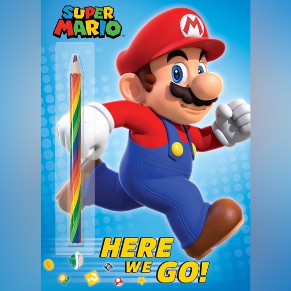Super Mario Official Sticker Book and Coloring Book Bundle - Picture 3 of 4